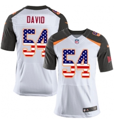 Men's Nike Tampa Bay Buccaneers #54 Lavonte David Elite White Road USA Flag Fashion NFL Jersey