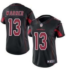 Women's Nike Arizona Cardinals #13 Kurt Warner Limited Black Rush Vapor Untouchable NFL Jersey