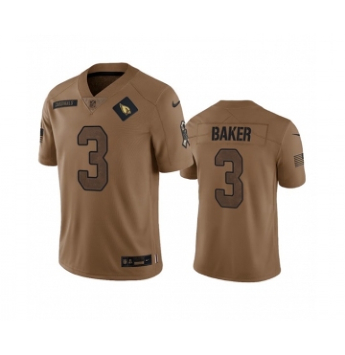 Men's Nike Arizona Cardinals #3 Budda Baker 2023 Brown Salute To Service Limited Football Stitched Jersey