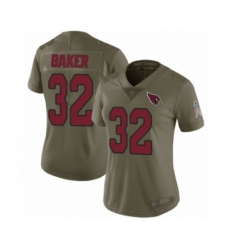 Women's Arizona Cardinals #32 Budda Baker Limited White Pink Rush Fashion Football Jersey