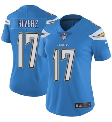 Women's Nike Los Angeles Chargers #17 Philip Rivers Electric Blue Alternate Vapor Untouchable Limited Player NFL Jersey