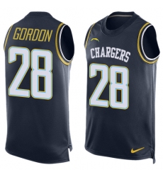 Men's Nike Los Angeles Chargers #28 Melvin Gordon Limited Navy Blue Player Name & Number Tank Top NFL Jersey