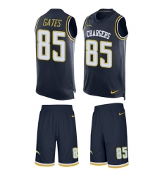 Men's Nike Los Angeles Chargers #85 Antonio Gates Limited Navy Blue Tank Top Suit NFL Jersey