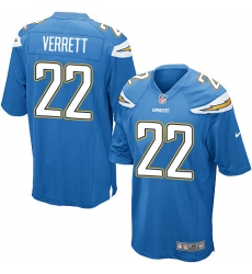 Men's Nike Los Angeles Chargers #22 Jason Verrett Game Electric Blue Alternate NFL Jersey