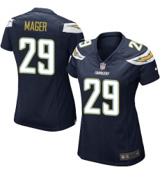 Women's Nike Los Angeles Chargers #29 Craig Mager Game Navy Blue Team Color NFL Jersey