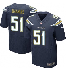 Men's Nike Los Angeles Chargers #51 Kyle Emanuel Elite Navy Blue Team Color NFL Jersey