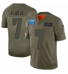 Youth Los Angeles Chargers #7 Doug Flutie Limited Camo 2019 Salute to Service Football Jersey