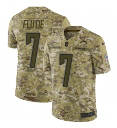 Youth Nike Los Angeles Chargers #7 Doug Flutie Limited Camo 2018 Salute to Service NFL Jersey