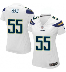 Women's Nike Los Angeles Chargers #55 Junior Seau Game White NFL Jersey
