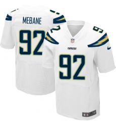 Men's Nike Los Angeles Chargers #92 Brandon Mebane Elite White NFL Jersey