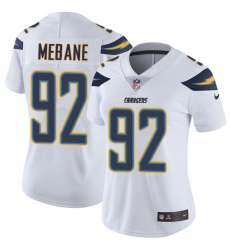Women's Nike Los Angeles Chargers #92 Brandon Mebane Elite White NFL Jersey