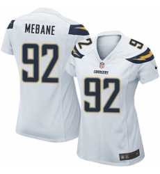 Women's Nike Los Angeles Chargers #92 Brandon Mebane Game White NFL Jersey