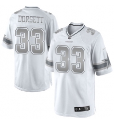 Men's Nike Dallas Cowboys #33 Tony Dorsett Limited White Platinum NFL Jersey