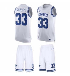 Men's Nike Dallas Cowboys #33 Tony Dorsett Limited White Tank Top Suit NFL Jersey