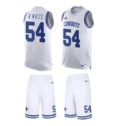 Men's Nike Dallas Cowboys #54 Randy White Limited White Tank Top Suit NFL Jersey