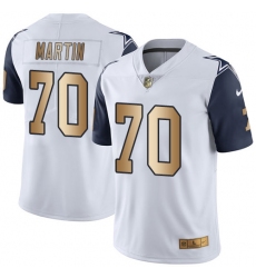 Men's Nike Dallas Cowboys #70 Zack Martin Limited White/Gold Rush NFL Jersey
