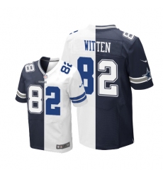 Men's Nike Dallas Cowboys #82 Jason Witten Elite Navy Blue/White Split Fashion NFL Jersey