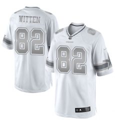 Men's Nike Dallas Cowboys #82 Jason Witten Limited White Platinum NFL Jersey