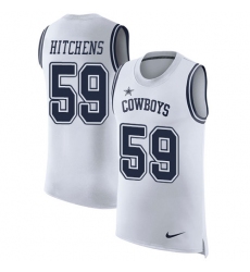 Men's Nike Dallas Cowboys #59 Anthony Hitchens Limited White Rush Player Name & Number Tank Top NFL Jersey