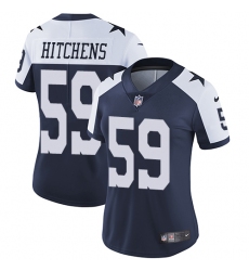 Women's Nike Dallas Cowboys #59 Anthony Hitchens Navy Blue Throwback Alternate Vapor Untouchable Limited Player NFL Jersey