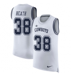 Men's Nike Dallas Cowboys #38 Jeff Heath Limited White Rush Player Name & Number Tank Top NFL Jersey