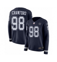 Women's Nike Dallas Cowboys #98 Tyrone Crawford Limited Navy Blue Therma Long Sleeve NFL Jersey