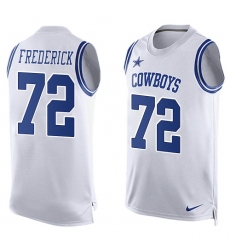 Men's Nike Dallas Cowboys #72 Travis Frederick Limited White Player Name & Number Tank Top NFL Jersey