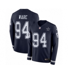 Men's Nike Dallas Cowboys #94 DeMarcus Ware Limited Navy Blue Therma Long Sleeve NFL Jersey