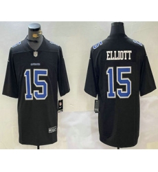 Men's Dallas Cowboys #15 Ezekiel Elliott Black Throwback Vapor Limited Stitched Jersey