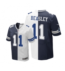 Men's Nike Dallas Cowboys #11 Cole Beasley Elite Navy Blue/White Split Fashion NFL Jersey