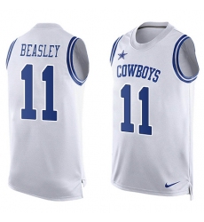 Men's Nike Dallas Cowboys #11 Cole Beasley Limited White Player Name & Number Tank Top NFL Jersey