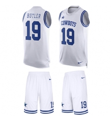 Men's Nike Dallas Cowboys #19 Brice Butler Limited White Tank Top Suit NFL Jersey