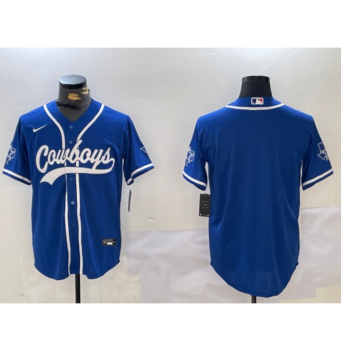 Men's Dallas Cowboys Blank Light Blue Stitched Cool Base Nike Baseball Jersey