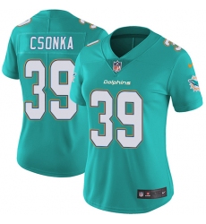 Women's Nike Miami Dolphins #39 Larry Csonka Elite Aqua Green Team Color NFL Jersey