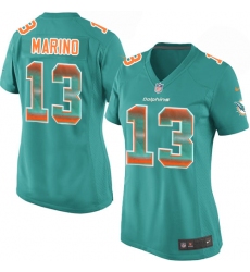 Women's Nike Miami Dolphins #13 Dan Marino Limited Aqua Green Strobe NFL Jersey