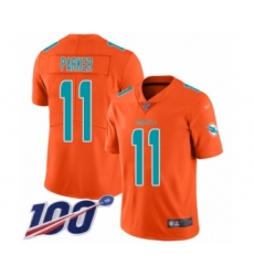 Youth Miami Dolphins #11 DeVante Parker Limited Orange Inverted Legend 100th Season Football Jersey