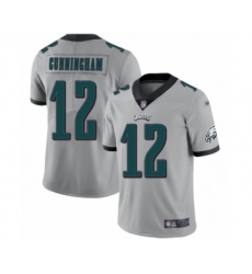 Men's Philadelphia Eagles #12 Randall Cunningham Limited Silver Inverted Legend Football Jersey