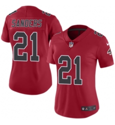 Women's Nike Atlanta Falcons #21 Deion Sanders Limited Red Rush Vapor Untouchable NFL Jersey