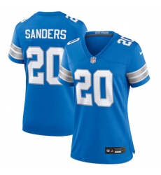 Women's Detroit Lions #20 Barry Sanders Blue Stitched Jersey(Run Smaller)