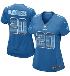 Women's Nike Detroit Lions #20 Barry Sanders Limited Blue Strobe NFL Jersey