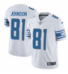 Men's Nike Detroit Lions #81 Calvin Johnson Limited White Vapor Untouchable NFL Jersey