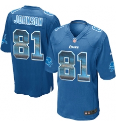 Youth Nike Detroit Lions #81 Calvin Johnson Limited Blue Strobe NFL Jersey