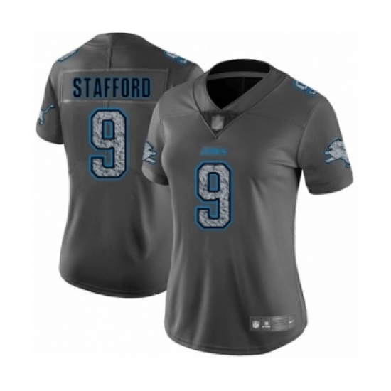 Women's Detroit Lions #9 Matthew Stafford Limited Gray Static Fashion ...