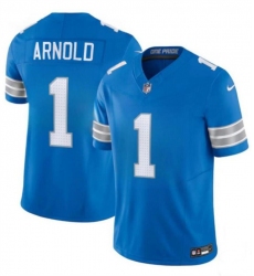 Men's Detroit Lions #1 Terrion Arnold New Blue 2024 Draft F.U.S.E. Vapor Limited Football Stitched Jersey