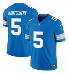 Men's Detroit Lions #5 David Montgomery Blue 2024 F.U.S.E. Vapor Limited Stitched Jersey