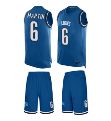 Men's Nike Detroit Lions #6 Sam Martin Limited Light Blue Tank Top Suit NFL Jersey