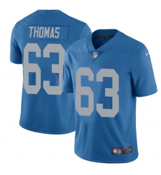 Men's Nike Detroit Lions #63 Brandon Thomas Limited Blue Alternate Vapor Untouchable NFL Jersey