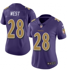 Women's Nike Baltimore Ravens #28 Terrance West Limited Purple Rush Vapor Untouchable NFL Jersey