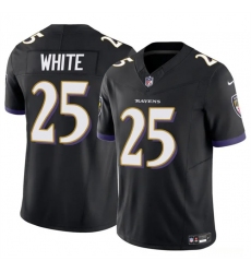 Men's Baltimore Ravens #25 Tre'Davious White Black 2023 F.U.S.E Vapor Limited Football Jersey