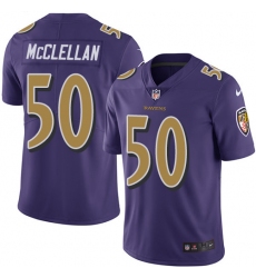 Men's Nike Baltimore Ravens #50 Albert McClellan Limited Purple Rush Vapor Untouchable NFL Jersey